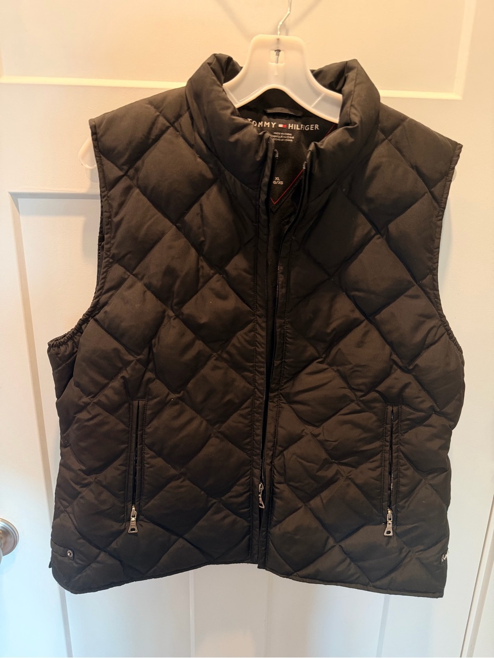 Tommy Hilfiger Black Diamond Quilted Puffer Vest Full Zip Women XL